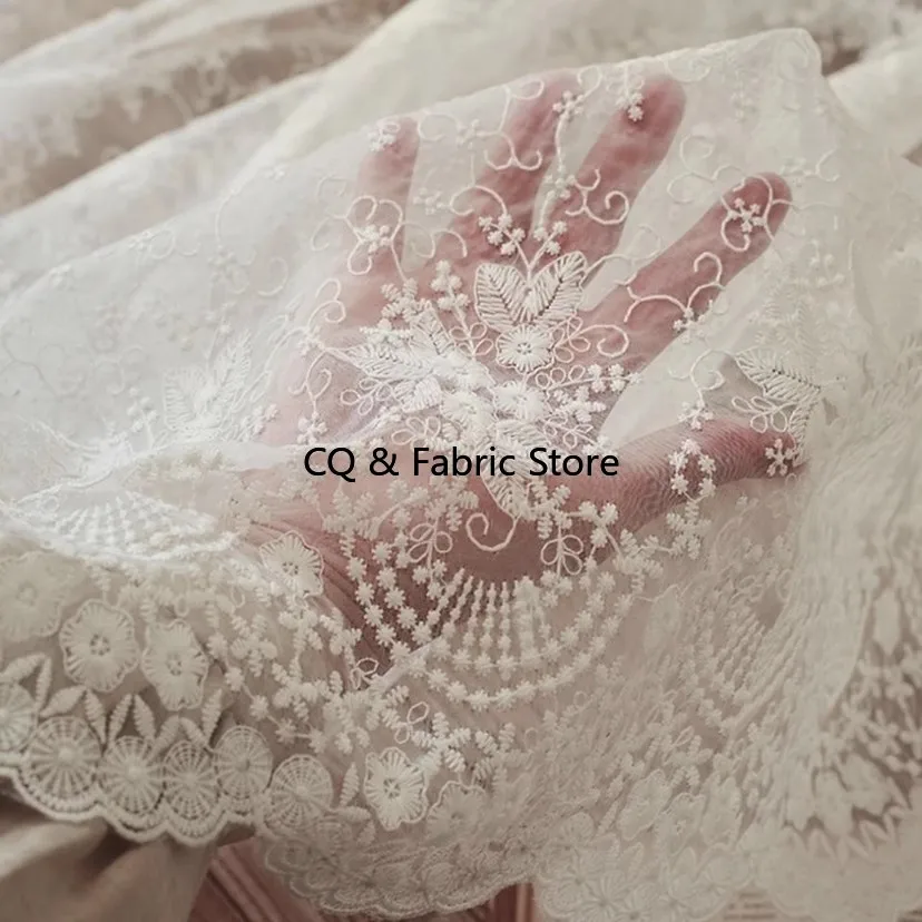 Romantic White Embroidered Lace Fabric French Style For Wedding Dress Home Decoration Tablecloth Fabric
Romantic White Embroidered Lace Fabric French Style For Wedding Dress Home Decoration Tablecloth Fabric