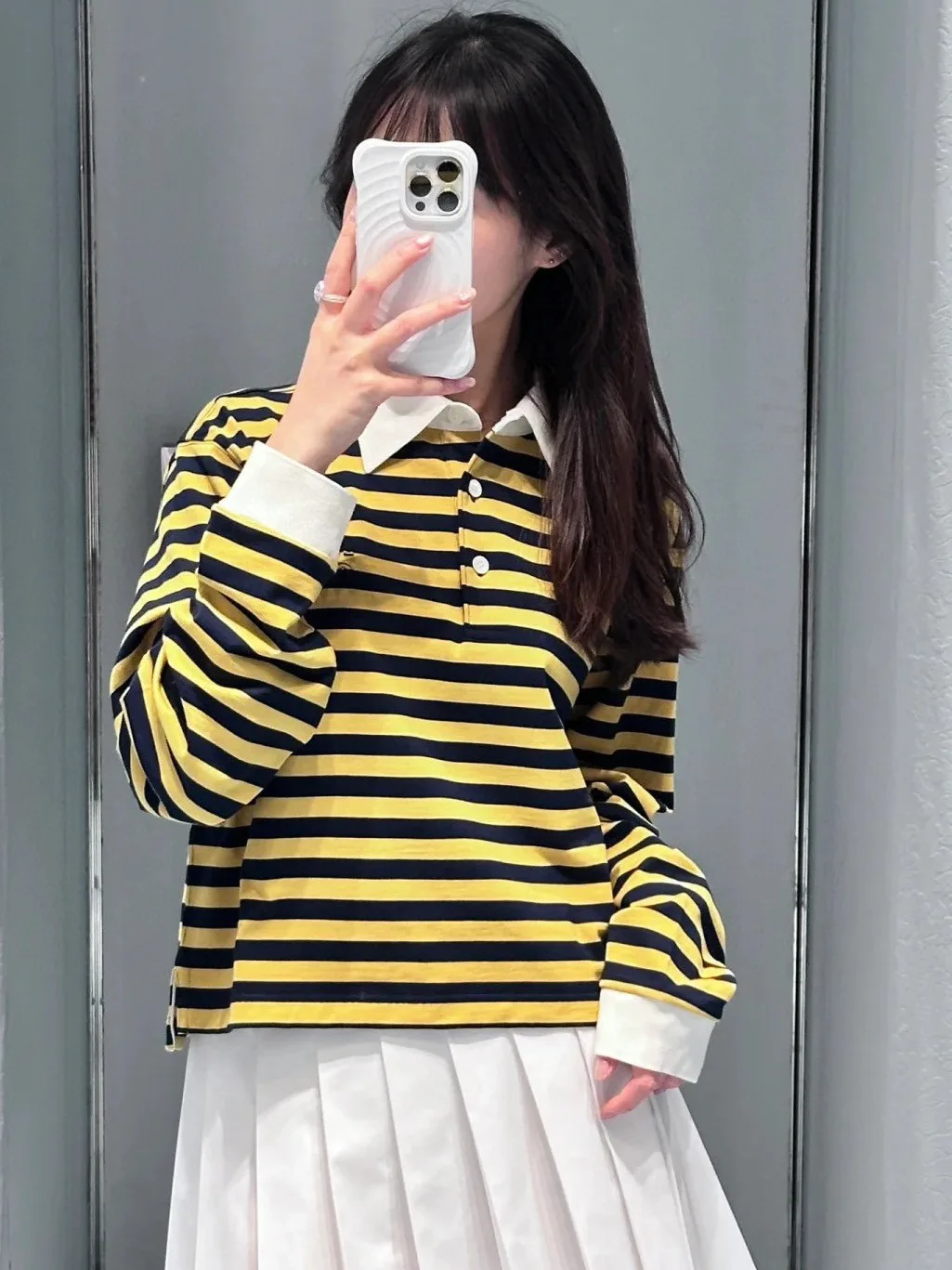 Retro Striped Collar Long Sleeve T-Shirt Women Loose Versatile Pure Cotton Top Comfortable Breathable Anti-Wrinkle
Retro Striped Collar Long Sleeve T-Shirt Women Loose Versatile Pure Cotton Top Comfortable Breathable Anti-Wrinkle