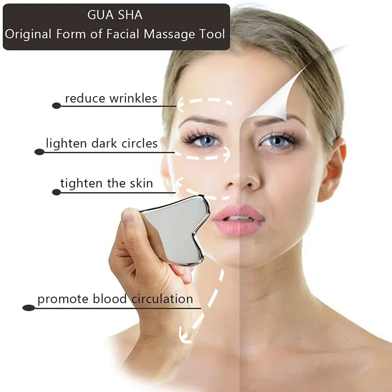 Gua Sha Board Roller Guasha Massage for Face 304 Stainless Steel Massager Facial Scraping Plate Guasha Scraper for Neck Back
Gua Sha Board Roller Guasha Massage for Face 304 Stainless Steel Massager Facial Scraping Plate Guasha Scraper for Neck Back
