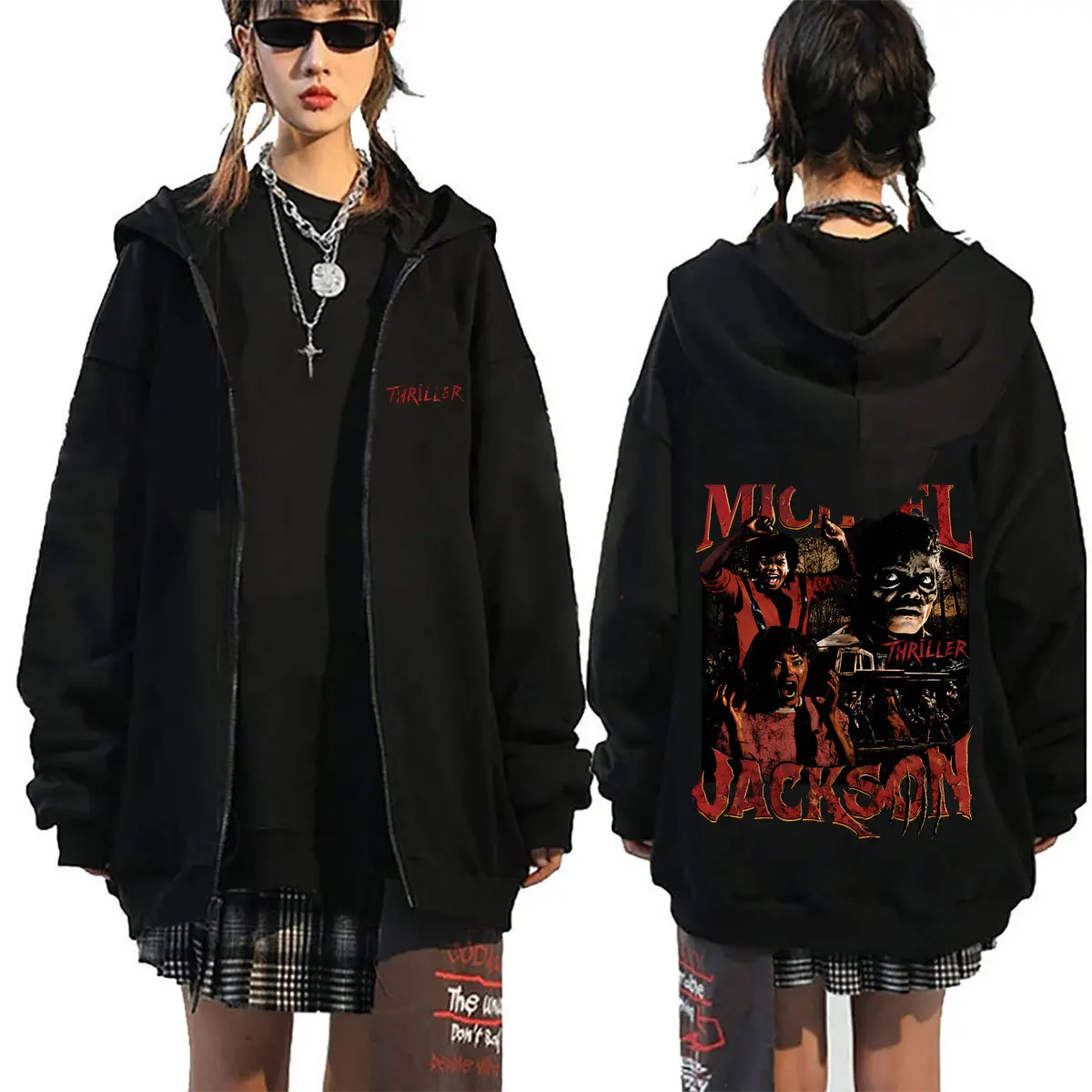 King of Pop Michael Jackson Thriller Zipper Hoodie Men Vintage Gothic Rock Zip Up Jacket Men's Fleece Cotton Zip Up Sweatshirt
King of Pop Michael Jackson Thriller Zipper Hoodie Men Vintage Gothic Rock Zip Up Jacket Men's Fleece Cotton Zip Up Sweatshirt
