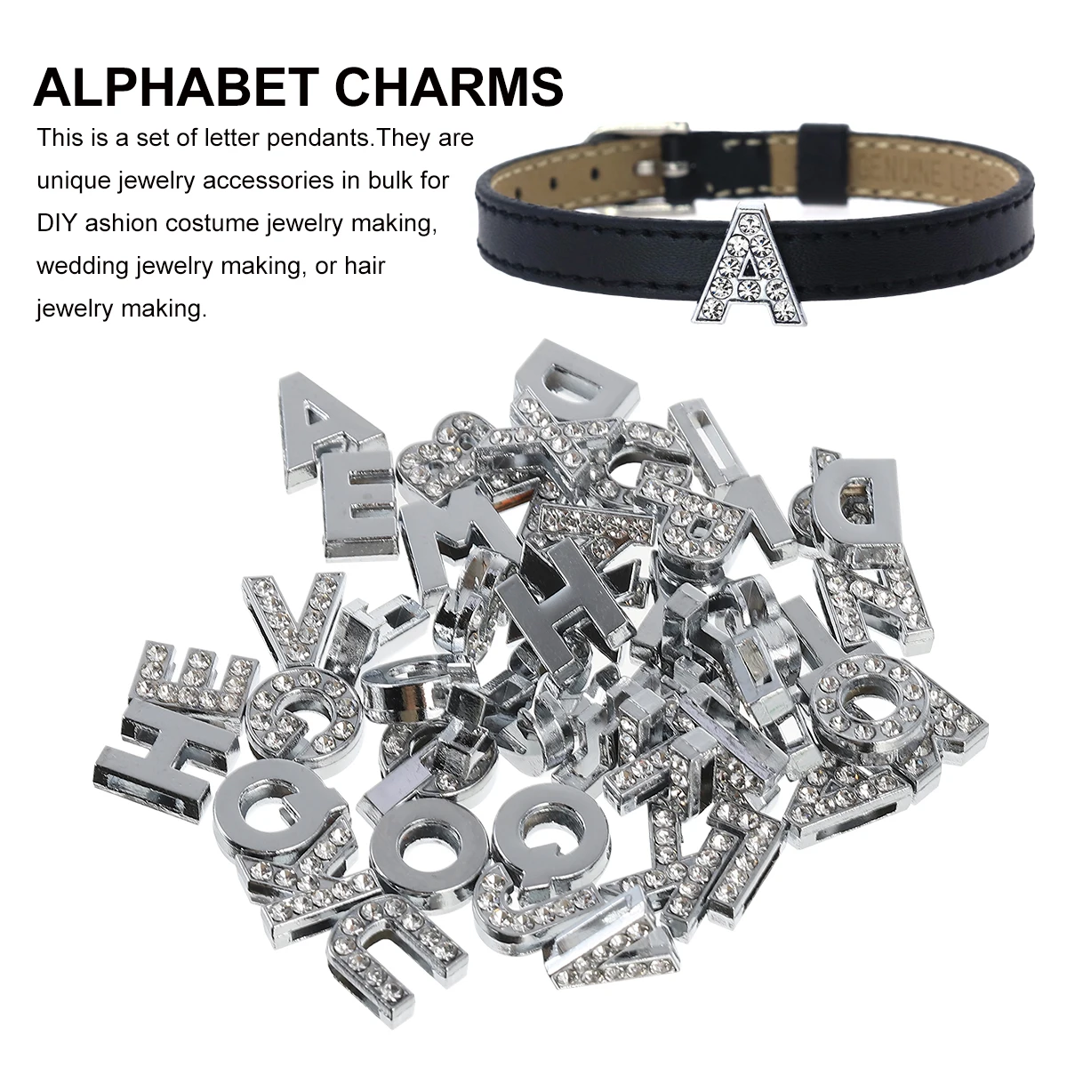 52pcs Alphabet Letter Charms Rhinestone 8mm DIY Pendant Set Alloy Beads Jewelry Accessories Creative Design Gifts
52pcs Alphabet Letter Charms Rhinestone 8mm DIY Pendant Set Alloy Beads Jewelry Accessories Creative Design Gifts