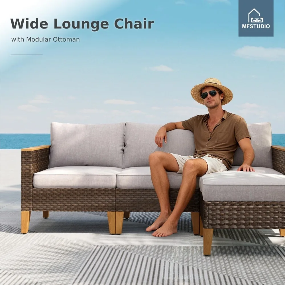 7 Piece Wicker Patio Furniture Set, 2 X Single Chair, 2 X Ottoman, 3-Seat Sofa, All-Weather Outdoor PE Rattan Patio, Customized
7 Piece Wicker Patio Furniture Set, 2 X Single Chair, 2 X Ottoman, 3-Seat Sofa, All-Weather Outdoor PE Rattan Patio, Customized