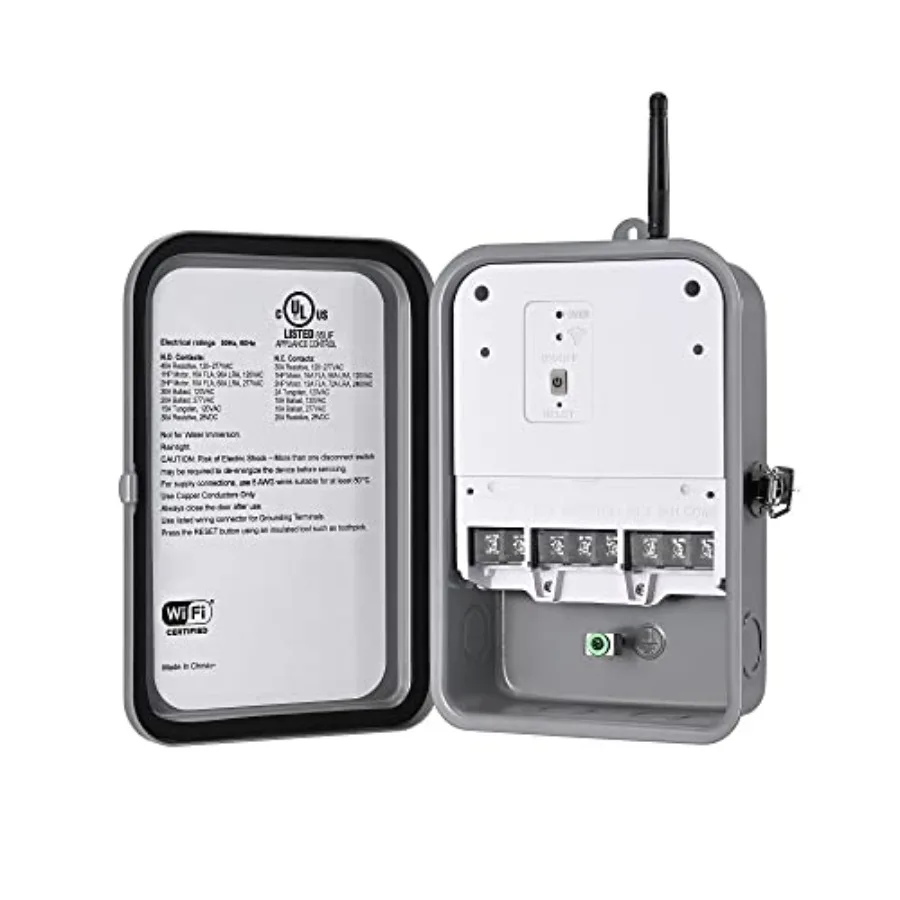 Pool Pump Timer Outdoor Wi-Fi Box Heavy Duty 40A 120-277 VAC 2HP Wireless Controller Timer Water Heater Compatible with Smart P
Pool Pump Timer Outdoor Wi-Fi Box Heavy Duty 40A 120-277 VAC 2HP Wireless Controller Timer Water Heater Compatible with Smart P