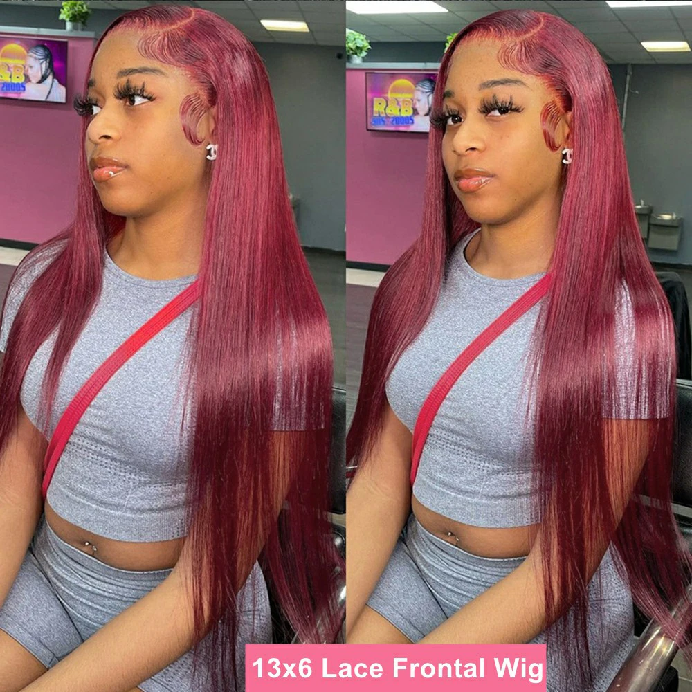 99J Burgundy Bone Straight Wig 13x6 Lace Frontal Wig 13x4 HD Transparent Lace Front Human Hair Wigs For Women Brazilian
99J Burgundy Bone Straight Wig 13x6 Lace Frontal Wig 13x4 HD Transparent Lace Front Human Hair Wigs For Women Brazilian