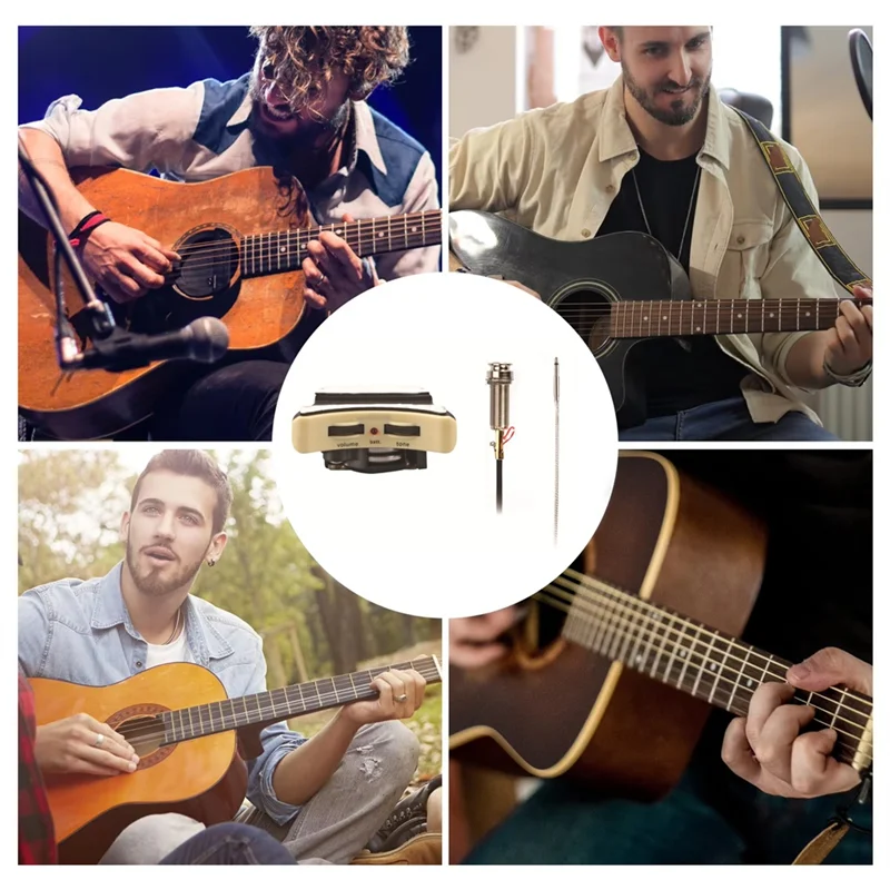 A79E-Musical Instrument Pickup Guitar Pickup Preamp Featuring Volume& Tone Control Functionality