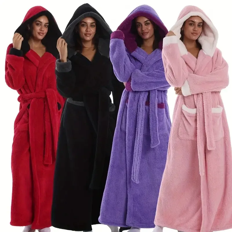 Удлиненный роскошный халат, сверхпрочный спа-халат с полным покрытием и воротником с капюшоном, плюшевый халат из кораллового флиса для женщин и мужчин
Удлиненный роскошный халат, сверхпрочный спа-халат с полным покрытием и воротником с капюшоном, плюшевый халат из кораллового флиса для женщин и мужчин