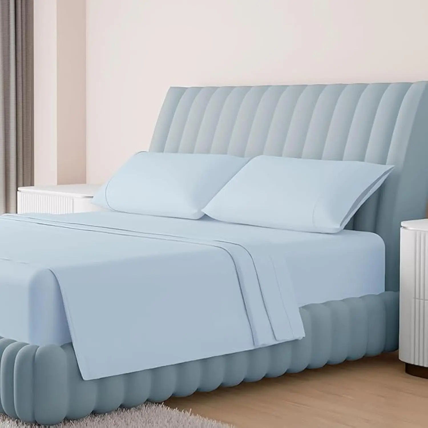 Luxury Egyptian Cotton Sheets California King Size - 1000 Thread Count 4 Piece Cal King Sheets, Soft, Cooling Extra Long Stapl
Luxury Egyptian Cotton Sheets California King Size - 1000 Thread Count 4 Piece Cal King Sheets, Soft, Cooling Extra Long Stapl