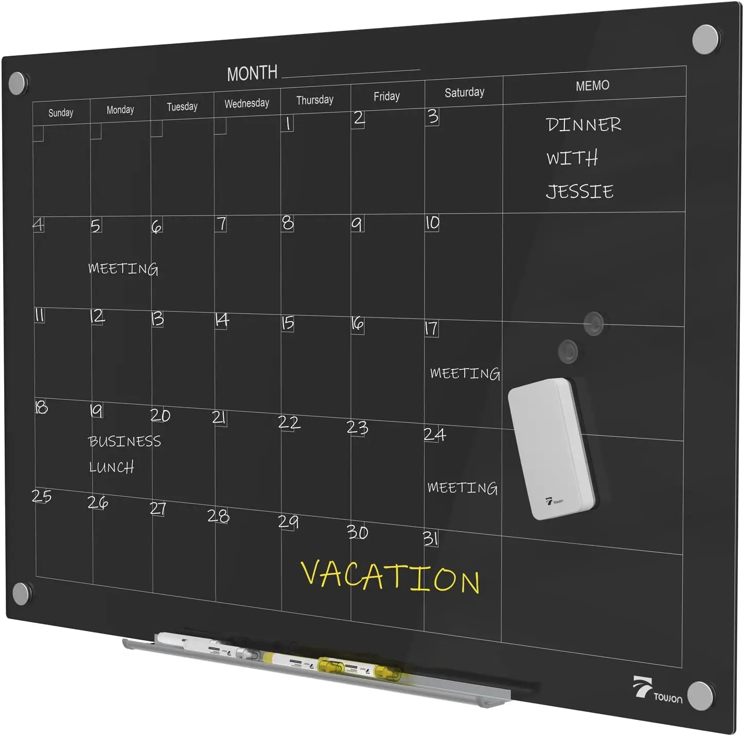 47x35 Inch Magnetic Glass Dry Erase Board Calendar Planner for Office Home School Black
47x35 Inch Magnetic Glass Dry Erase Board Calendar Planner for Office Home School Black