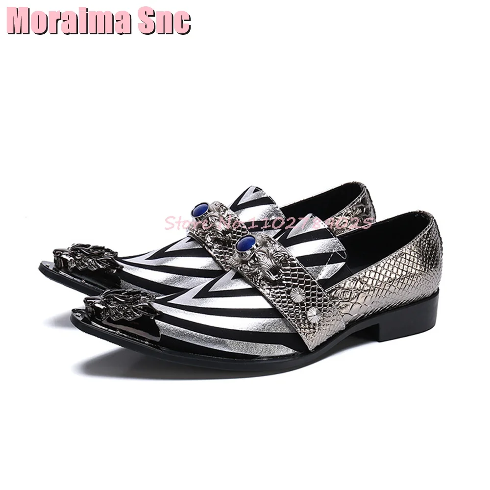 Metal Rhinestone Decor Pointed Toe Casual Shoes Block Heeled Genuine Leather Silver Mixed Colors Men‘s Loafers Slip On Newest
Metal Rhinestone Decor Pointed Toe Casual Shoes Block Heeled Genuine Leather Silver Mixed Colors Men‘s Loafers Slip On Newest