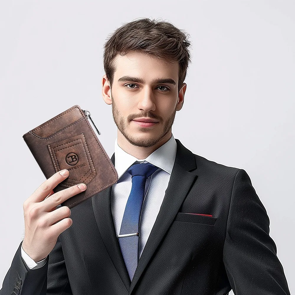 Luxury Classic Men's Short Wallet RFID Pu Leather Credit Card Holder Zipper Closure Anti Theft Coin Pocket Travel
Luxury Classic Men's Short Wallet RFID Pu Leather Credit Card Holder Zipper Closure Anti Theft Coin Pocket Travel
