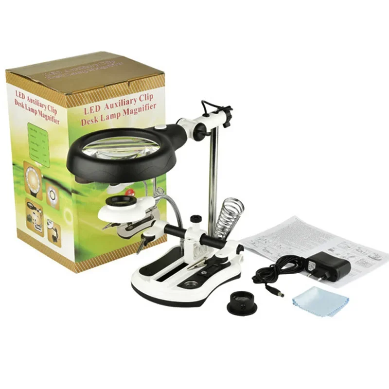 Многофункциональное сварочное увеличительное стекло со светодиодной подсветкой, лупа с дополнительным зажимом, Настольная лупа, третья рука, инструмент для пайки и ремонта
Многофункциональное сварочное увеличительное стекло со светодиодной подсветкой, лупа с дополнительным зажимом, Настольная лупа, третья рука, инструмент для пайки и ремонта