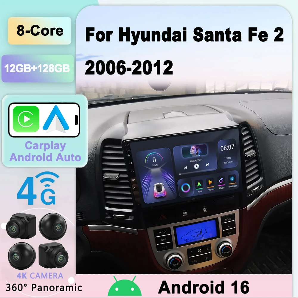 Android 16 DSP Car Radio Multimidia Video Player Navigation GPS For Hyundai Santa Fe 2 2006-2012 2din Head Unit Carplay
Android 16 DSP Car Radio Multimidia Video Player Navigation GPS For Hyundai Santa Fe 2 2006-2012 2din Head Unit Carplay