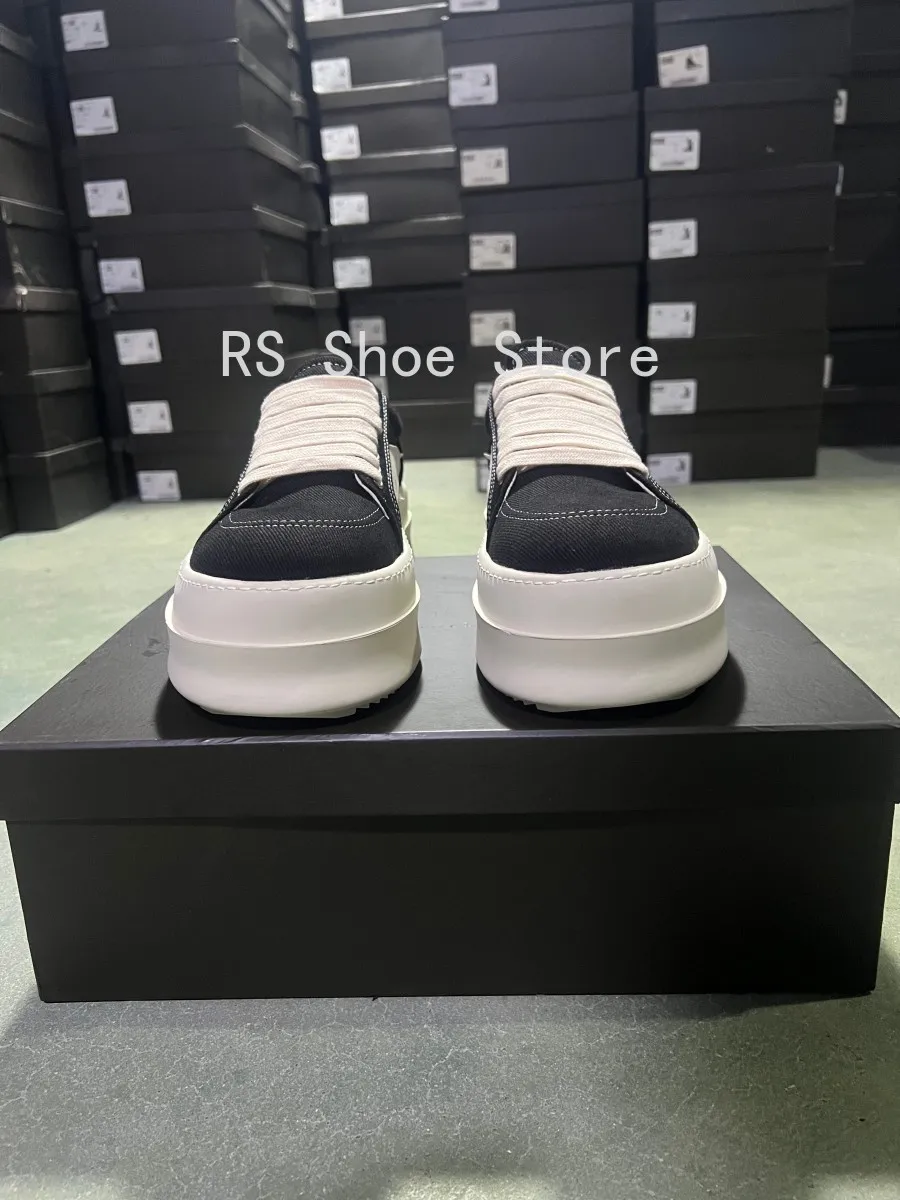 Ro Men Shoe Black Twill Canvas Low Top Shoes Women Sneaker Casual White Leather Design 6cm Thick Sole Lace Up Sneakers
Ro Men Shoe Black Twill Canvas Low Top Shoes Women Sneaker Casual White Leather Design 6cm Thick Sole Lace Up Sneakers
