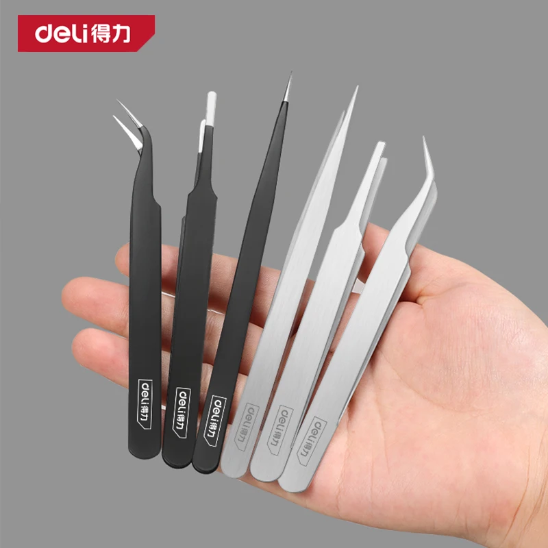 DELI Precision Tweezers Anti-Static Stainless Steel Tweezers Repair Tools for Electronics Repair Soldering Craft Tools
DELI Precision Tweezers Anti-Static Stainless Steel Tweezers Repair Tools for Electronics Repair Soldering Craft Tools