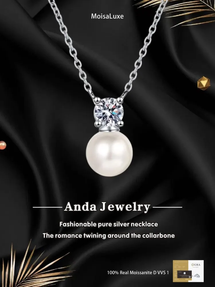 Moissanite Plata Sterling 925 Silver Fashion 8mm Pearl Inlay Moissanite Necklace GRA Certified
Moissanite Plata Sterling 925 Silver Fashion 8mm Pearl Inlay Moissanite Necklace GRA Certified