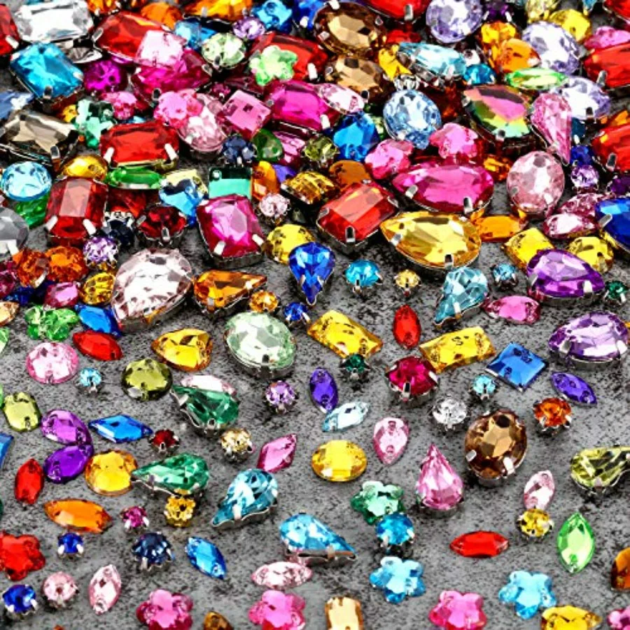 320 Pieces Sew on Rhinestone Glass Crystals Acrylic Gems with Hole Silver Prong Setting Flatback Claw Mix Shape Mix Size for DI
320 Pieces Sew on Rhinestone Glass Crystals Acrylic Gems with Hole Silver Prong Setting Flatback Claw Mix Shape Mix Size for DI