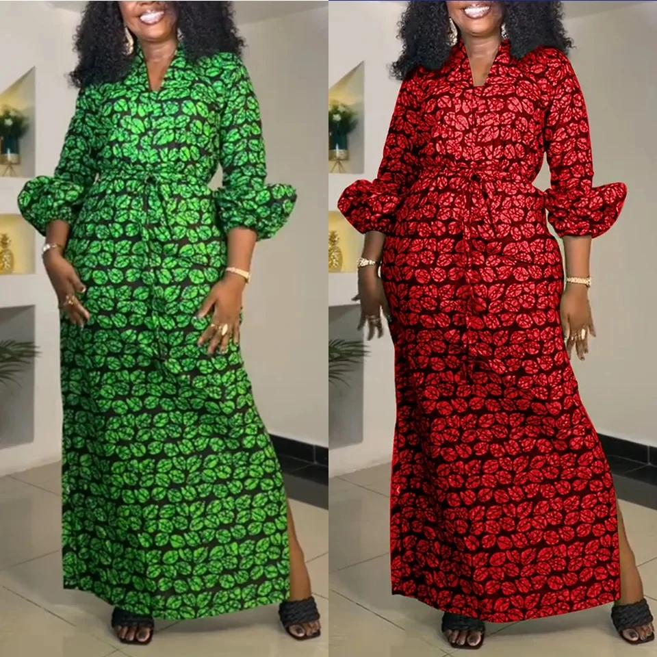 African Print Dresses for Women Spring 2025 African Long Sleeve V-neck Red Green Long Maxi Dress Gowns Dashiki African Clothing
African Print Dresses for Women Spring 2025 African Long Sleeve V-neck Red Green Long Maxi Dress Gowns Dashiki African Clothing