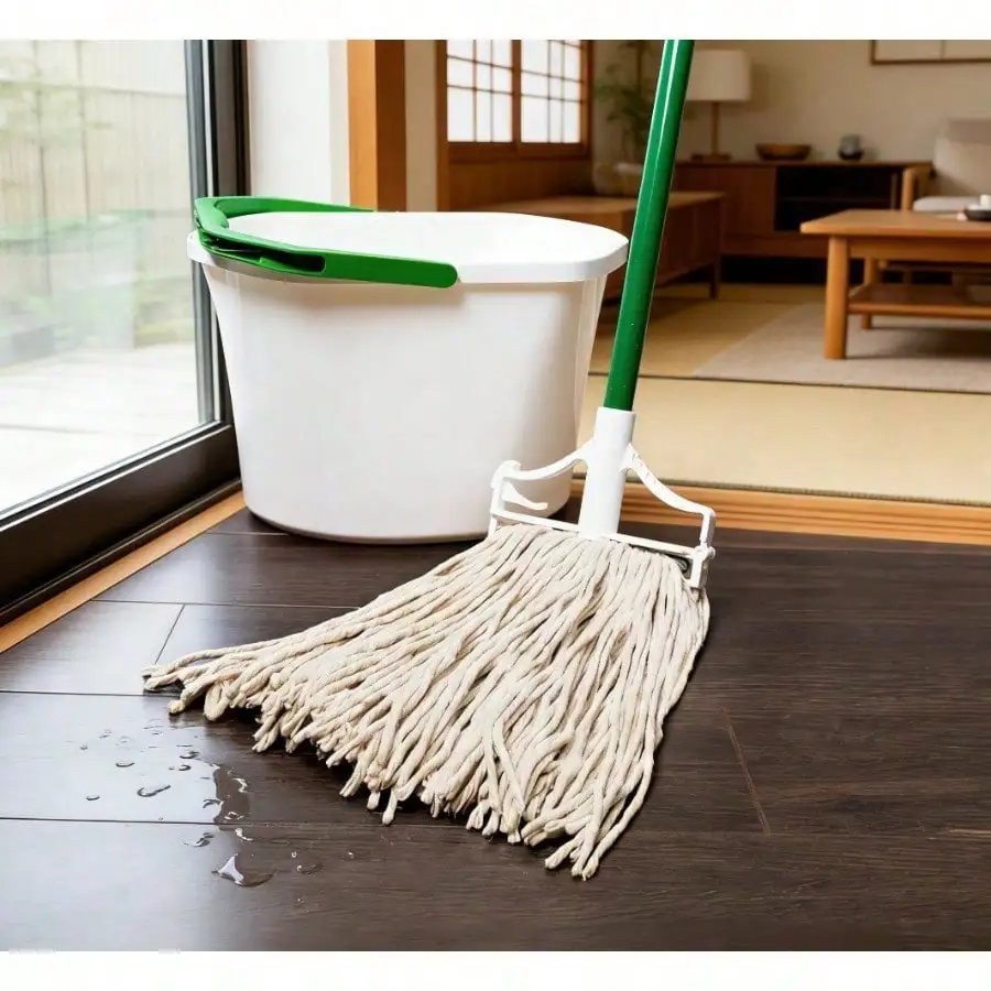 Cotton Blend Wet Mop Steel Handle Green White
Cotton Blend Wet Mop Steel Handle Green White