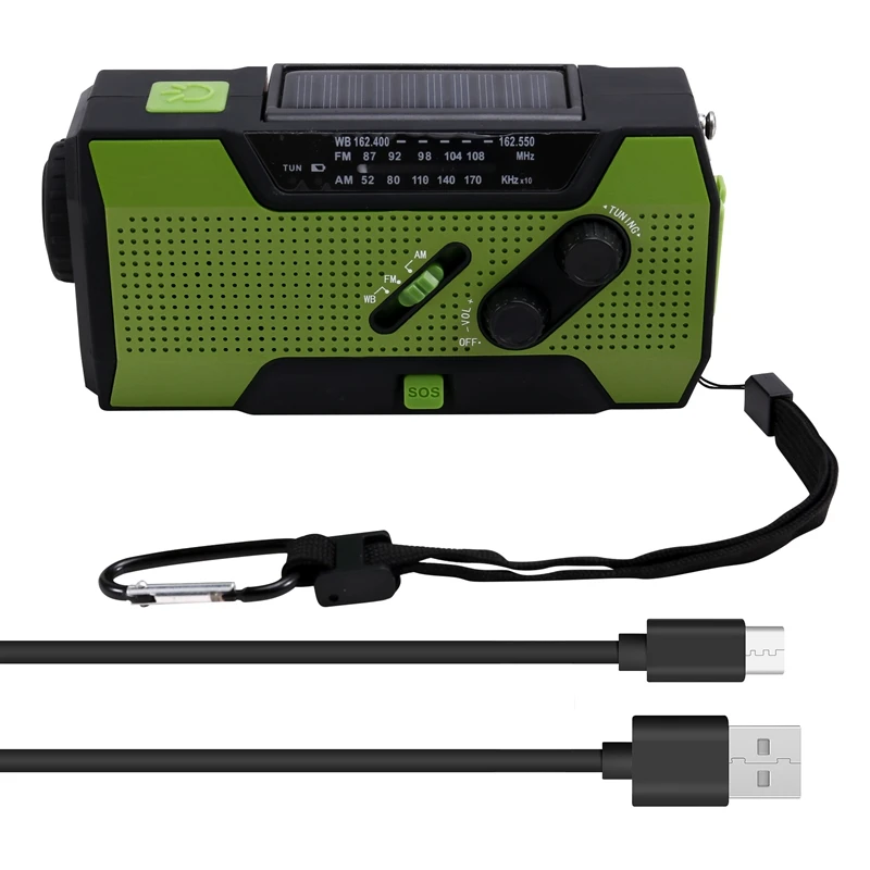 A7THK-Emergency Weather Radio Hand Crank Portable Solar Charging With AM/FM/NOAA LED Flashlight SOS Alert 5000Mah
A7THK-Emergency Weather Radio Hand Crank Portable Solar Charging With AM/FM/NOAA LED Flashlight SOS Alert 5000Mah