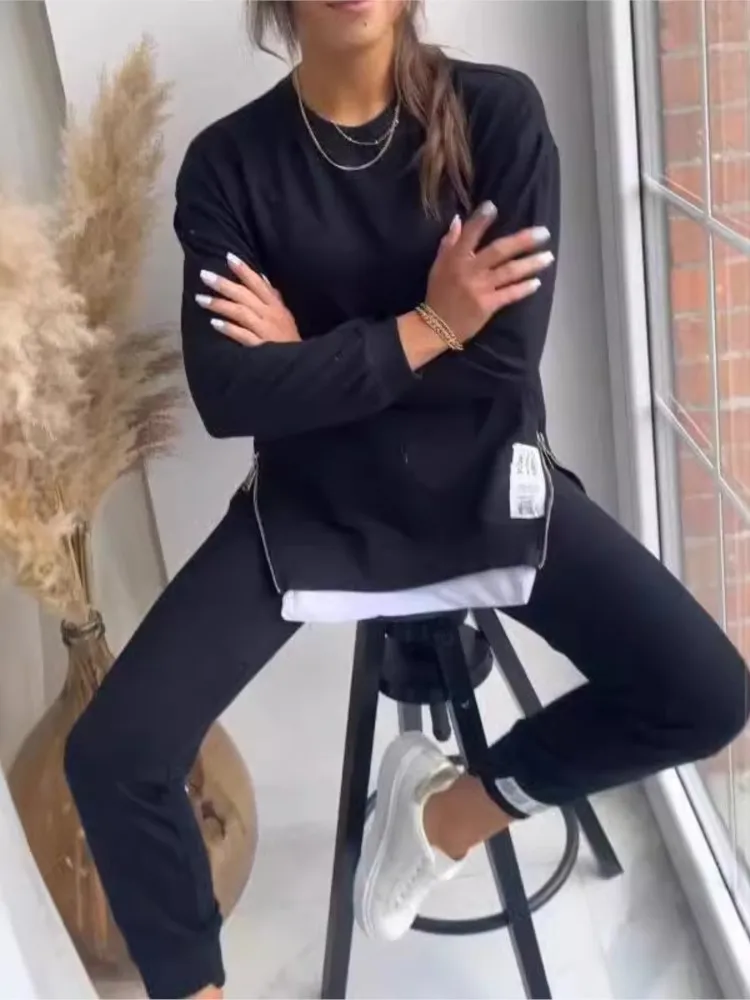 Autumn Casual Loose Sweatshirt 2 Piece Set Women's Suit Fashion Patchwork Full Sleeve Hoodie Sports Pencil Pants Outfits Female
Autumn Casual Loose Sweatshirt 2 Piece Set Women's Suit Fashion Patchwork Full Sleeve Hoodie Sports Pencil Pants Outfits Female