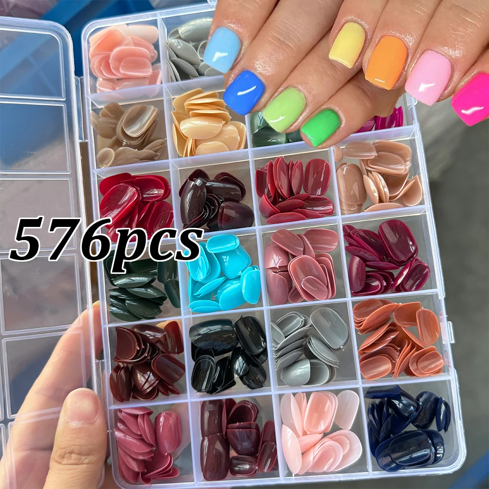 576pcs Round Short Square Colorful False nails 24 Solid Colors Fake Nail Full Cover Press On False Nails Acrylic Mixed Nail Tips
576pcs Round Short Square Colorful False nails 24 Solid Colors Fake Nail Full Cover Press On False Nails Acrylic Mixed Nail Tips