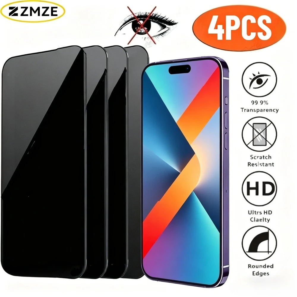 Комплект из 4 защитных стекол Anti Spy для iPhone 17/16/15/14/Pro Max/Air/17e/16e, защитная пленка для экрана iPhone 13/12/11/Pro 15/14 Plus
Комплект из 4 защитных стекол Anti Spy для iPhone 17/16/15/14/Pro Max/Air/17e/16e, защитная пленка для экрана iPhone 13/12/11/Pro 15/14 Plus