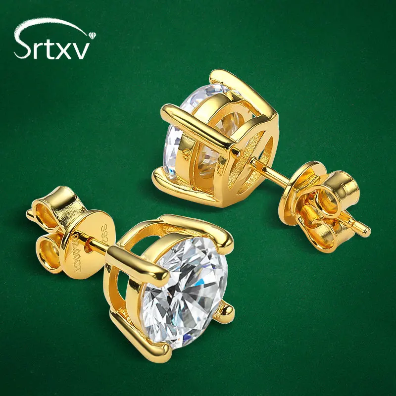 2CT Real D Color Moissanite Stud Earrings For Women Men 18K Gold Plated 925 Sterling Silver Wedding Earring Fine Jewelry Gifts
2CT Real D Color Moissanite Stud Earrings For Women Men 18K Gold Plated 925 Sterling Silver Wedding Earring Fine Jewelry Gifts