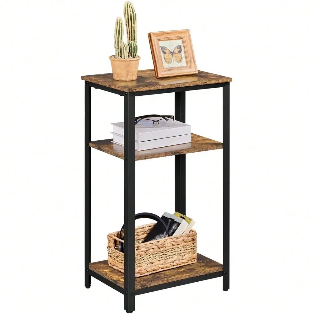 1pc Rustic Industrial 29.5 H End Table With 2Layer Shelves, Wooden Side Table For Living Room, Kitchen, Bedroom, Gray Rustic Br
1pc Rustic Industrial 29.5 H End Table With 2Layer Shelves, Wooden Side Table For Living Room, Kitchen, Bedroom, Gray Rustic Br