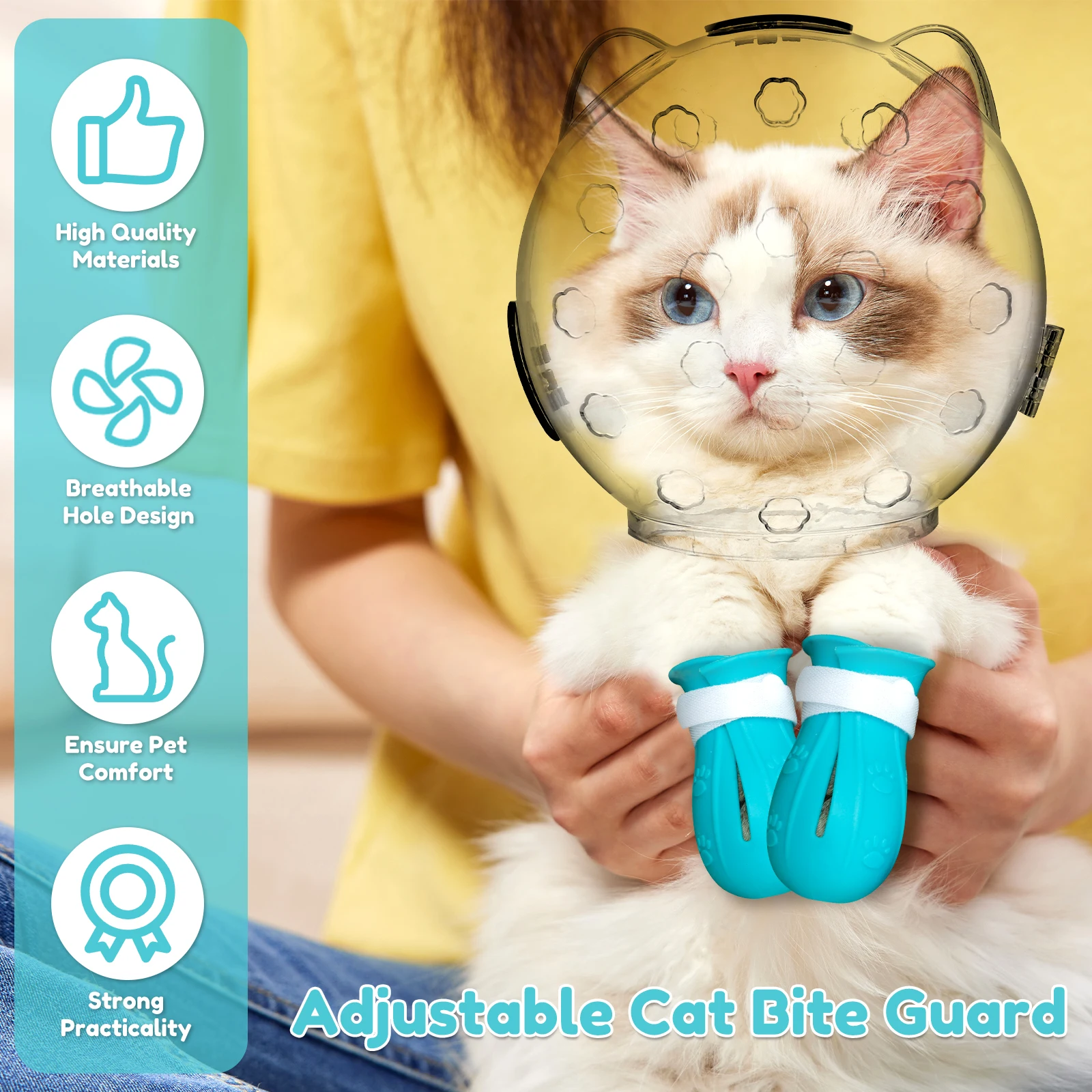 F5 Cat Anti-scratch Pet Grooming Cover Accessory Anti-bite Anti-Licking Cat Space Hood Breathable Helmet 4 Silicone Paw Shoes
F5 Cat Anti-scratch Pet Grooming Cover Accessory Anti-bite Anti-Licking Cat Space Hood Breathable Helmet 4 Silicone Paw Shoes