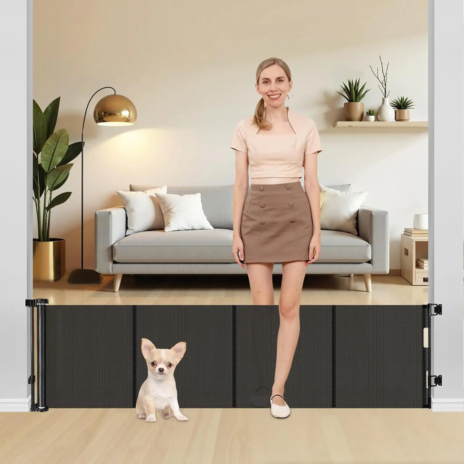 Extra Wide Retractable Dog Gate, 20" Tall Step Over for Small Pets, Black
Extra Wide Retractable Dog Gate, 20" Tall Step Over for Small Pets, Black