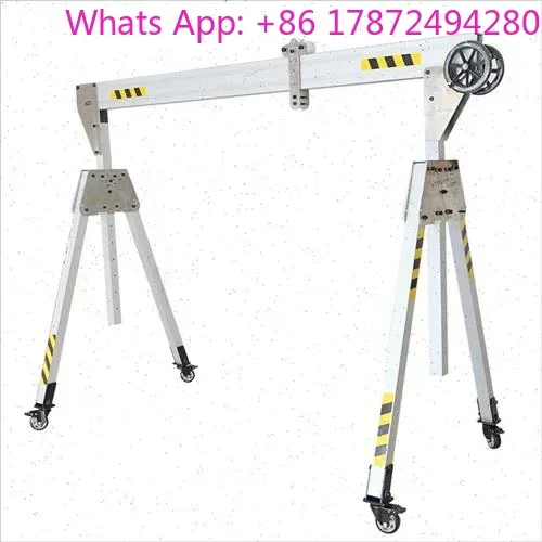 Light 1T-5T Foldable Aluminum Gantry Crane Portable Adjustable Mobile Mini Lifting Crane
Light 1T-5T Foldable Aluminum Gantry Crane Portable Adjustable Mobile Mini Lifting Crane