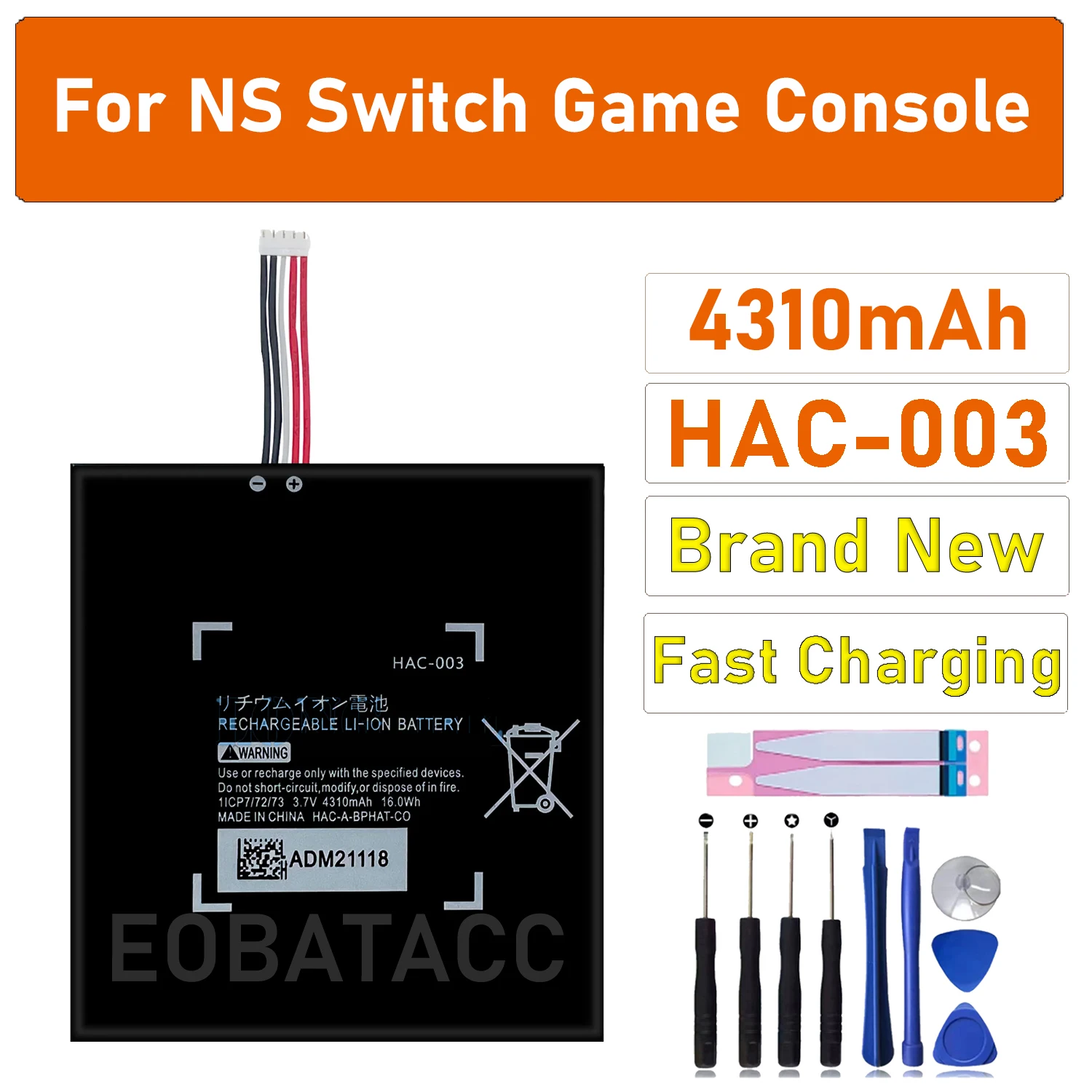 HAC-003 Battery for Nintendo Switch 2017 Game Console HAC-001 Internal Upgrade Battery with Repair Tool Kit
HAC-003 Battery for Nintendo Switch 2017 Game Console HAC-001 Internal Upgrade Battery with Repair Tool Kit