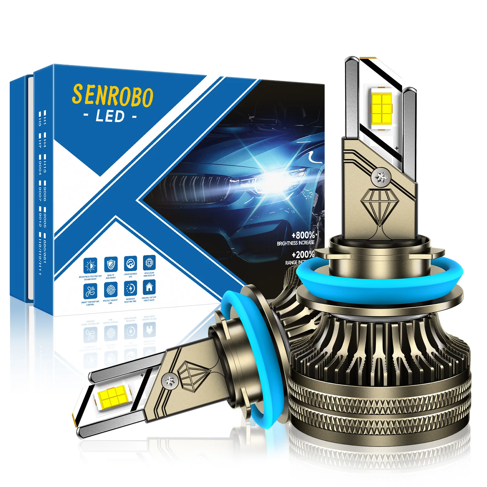 Лампы головного света SENROBO для автомобиля, 130 Вт, H7, H11, H4, H1, 9012, 9005, 9006 K
Лампы головного света SENROBO для автомобиля, 130 Вт, H7, H11, H4, H1, 9012, 9005, 9006 K