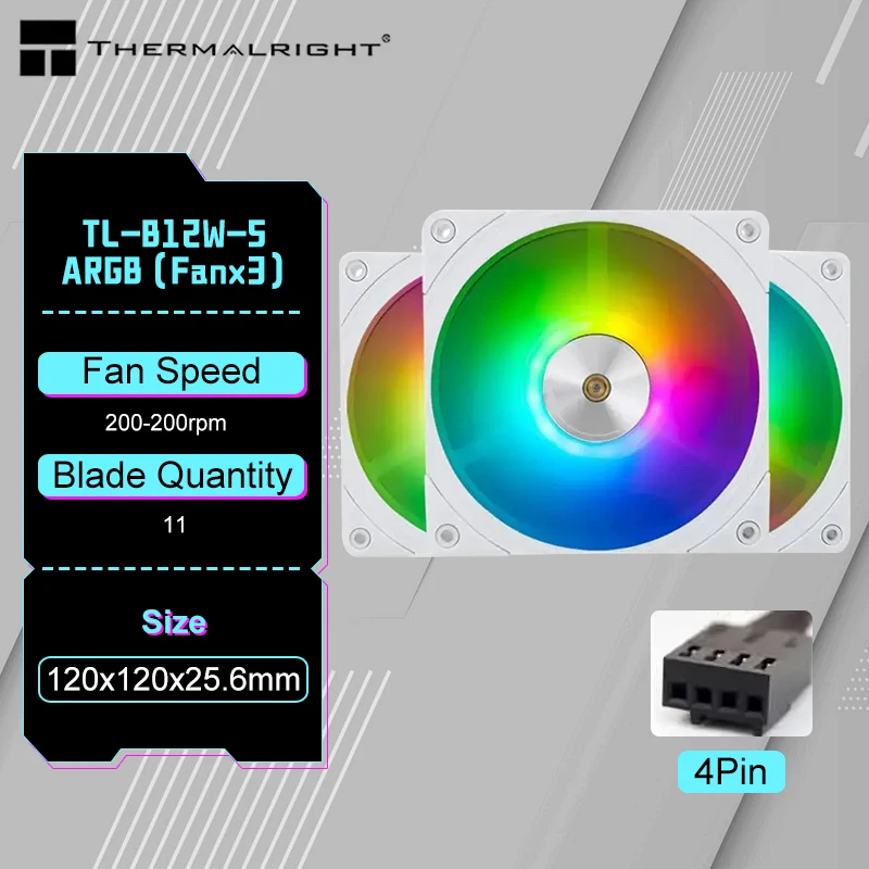 Thermalright TL-B12W-S 120mm Fan PC Computer Case Fan Cooling Cooler 3PIN ARGB 12cm Mute Fans 4pin PWM Adjust Speed FAN
Thermalright TL-B12W-S 120mm Fan PC Computer Case Fan Cooling Cooler 3PIN ARGB 12cm Mute Fans 4pin PWM Adjust Speed FAN