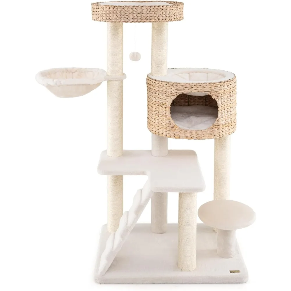 Dream / Tangkula Modern Cat Tree, 50 Inch Multi-Level Cat Tower With Cattail Fluff Condo & Top Perch, Hanging Basket, Platf
Dream / Tangkula Modern Cat Tree, 50 Inch Multi-Level Cat Tower With Cattail Fluff Condo & Top Perch, Hanging Basket, Platf