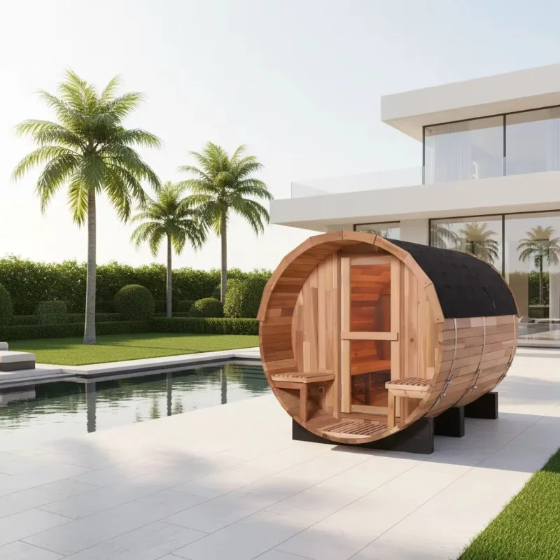 Custom Canadian Red Cedar Outdoor Barrel Steam Traditional Sauna Room Solid Wood Structure Eco Friendly Dry Wet Steam Spa Cabin
Custom Canadian Red Cedar Outdoor Barrel Steam Traditional Sauna Room Solid Wood Structure Eco Friendly Dry Wet Steam Spa Cabin