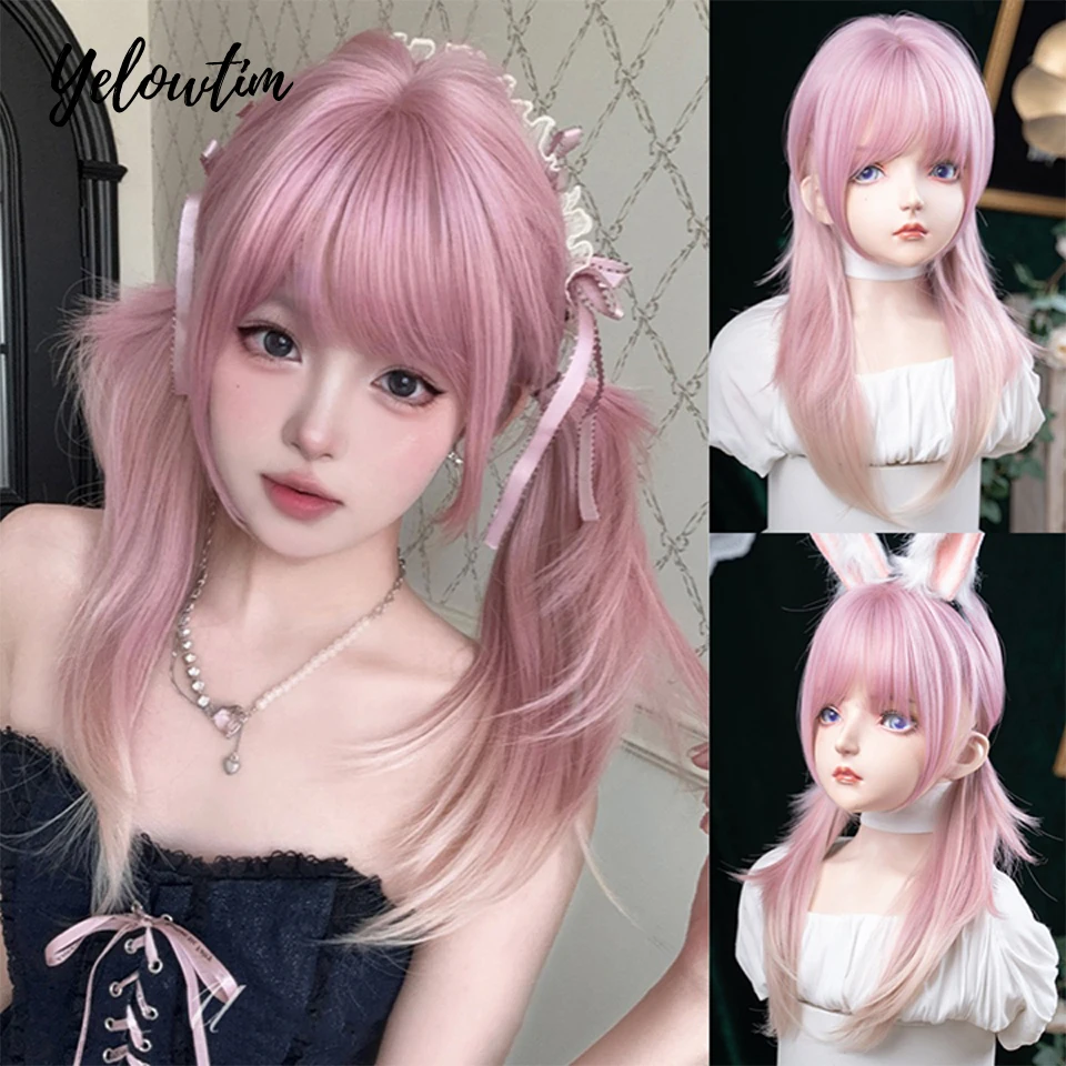 LM Ombre Light Pink Blonde Long Straight Wig Synthetic Colorful Lolita Cosplay Hair Wigs with Bangs for Women Heat Resistant
LM Ombre Light Pink Blonde Long Straight Wig Synthetic Colorful Lolita Cosplay Hair Wigs with Bangs for Women Heat Resistant