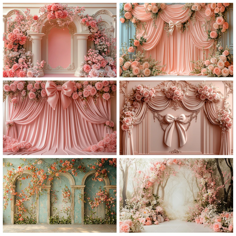 Pink Arch Floral Bow Backdrop Girl Birthday Decor Wedding Party Maternity Dresses Photoshoot Art Portrait Photography Background
Pink Arch Floral Bow Backdrop Girl Birthday Decor Wedding Party Maternity Dresses Photoshoot Art Portrait Photography Background