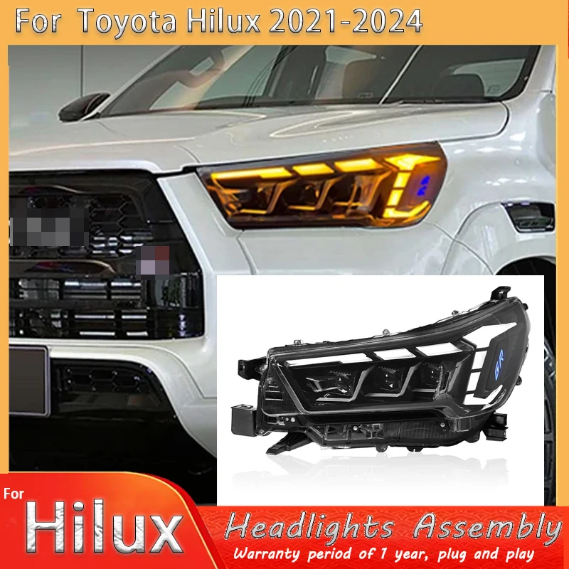 For 2021-2024 Toyota Hilux Headlight assembly Upgraded LED headlights with flowing daytime running lights Automotive Accessories
For 2021-2024 Toyota Hilux Headlight assembly Upgraded LED headlights with flowing daytime running lights Automotive Accessories
