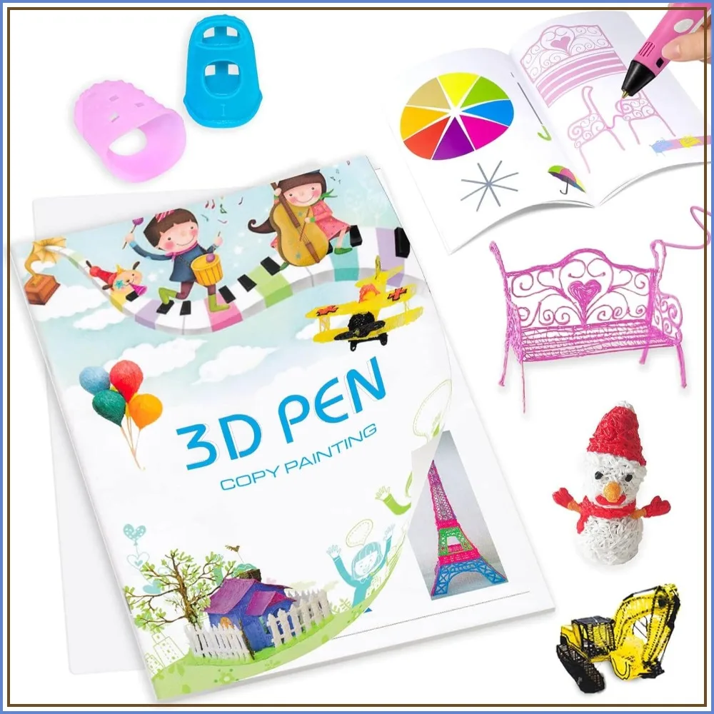 3D Pen Printing Drawing Book, Reusable Colored 40 Patterns, Thick Paper Templates with 2 Clear Plates, Graffiti Stencils for DIY Gifts
3D Pen Printing Drawing Book, Reusable Colored 40 Patterns, Thick Paper Templates with 2 Clear Plates, Graffiti Stencils for DIY Gifts