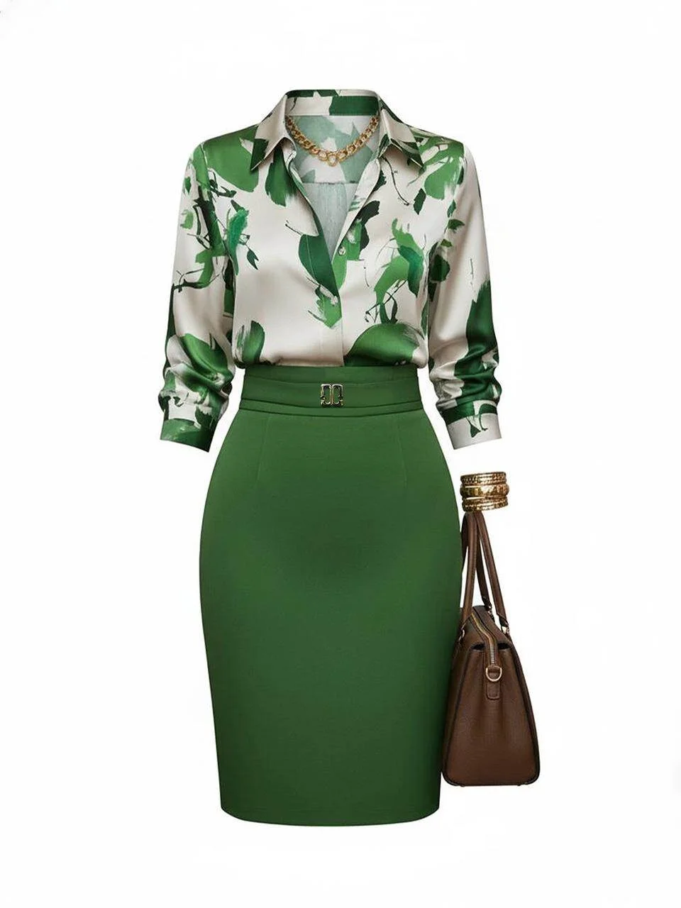 Lapel Long Sleeve Two Piece Outfit Print Blouse High Waist Pencil Skirt Suit For Office Daily New Arrival Apparel
Lapel Long Sleeve Two Piece Outfit Print Blouse High Waist Pencil Skirt Suit For Office Daily New Arrival Apparel