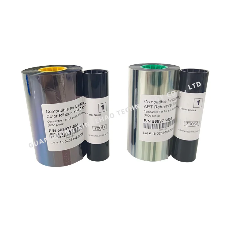 Compatible ENTRUST DATACARD 568971-001 YMCK Ribbon 568971-503 Clear Transfer Film for SR200 SR300 PR90 Card Printer
Compatible ENTRUST DATACARD 568971-001 YMCK Ribbon 568971-503 Clear Transfer Film for SR200 SR300 PR90 Card Printer