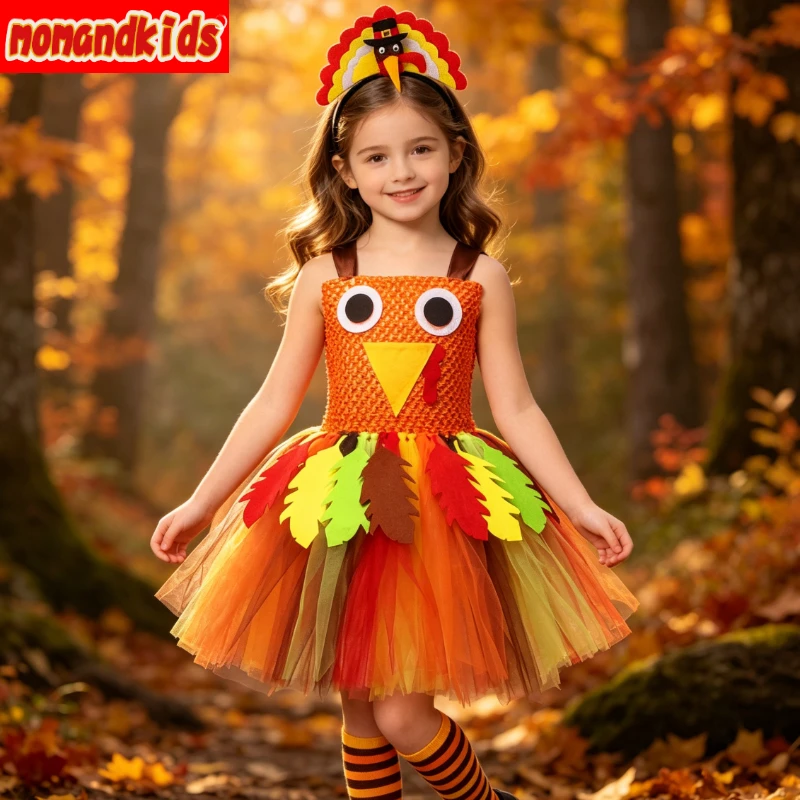 Cute Autumn Turkey Graphic Flowy Tulle Costume Breathable Girls Princess Outfit for Thanksgiving Dinner Christmas Carnival
Cute Autumn Turkey Graphic Flowy Tulle Costume Breathable Girls Princess Outfit for Thanksgiving Dinner Christmas Carnival