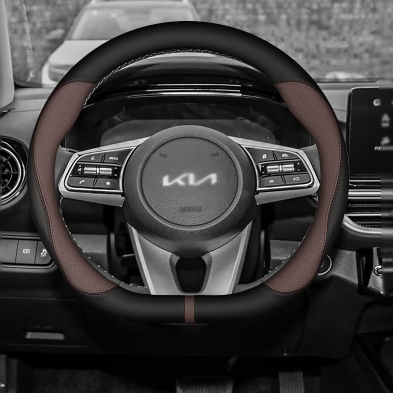 For Kia Cerato K2, K3, K4, K5, KX3, KX5 Sonet 2024,EV6 ,Sportage R , Sportage ,ALL NEW K5 , Leather Car Steering Wheel Cover
For Kia Cerato K2, K3, K4, K5, KX3, KX5 Sonet 2024,EV6 ,Sportage R , Sportage ,ALL NEW K5 , Leather Car Steering Wheel Cover