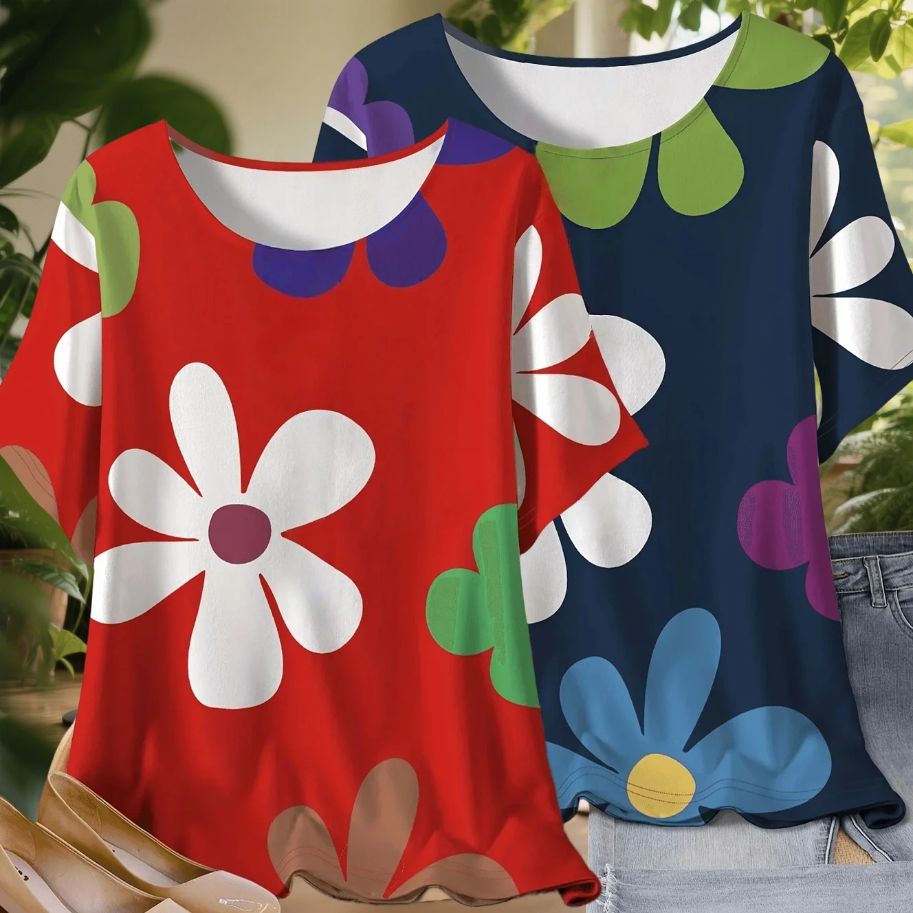 New Fashion Color Printed T-shirt Loose Casual Short Sleeved Round Neck Top Suitable for Women's Plus Size Tops in Spring Summer
New Fashion Color Printed T-shirt Loose Casual Short Sleeved Round Neck Top Suitable for Women's Plus Size Tops in Spring Summer