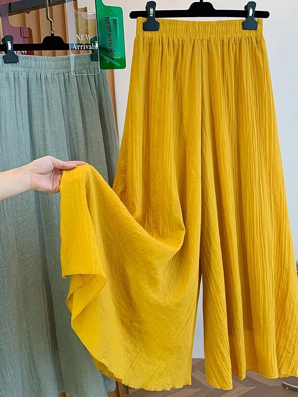 Summer Casual Wide Leg Cotton Linen Pants Skirt High Waist Elastic Waist Loose Fit All Seasons plus Size Women's Trousers
Summer Casual Wide Leg Cotton Linen Pants Skirt High Waist Elastic Waist Loose Fit All Seasons plus Size Women's Trousers