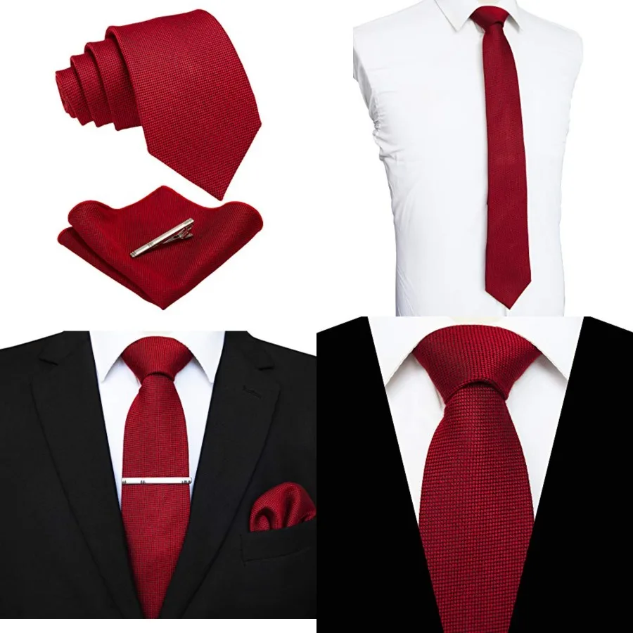 Solid Color Wool Tie and Pocket Square with Tie Clip Sets for Men,Red
Solid Color Wool Tie and Pocket Square with Tie Clip Sets for Men,Red