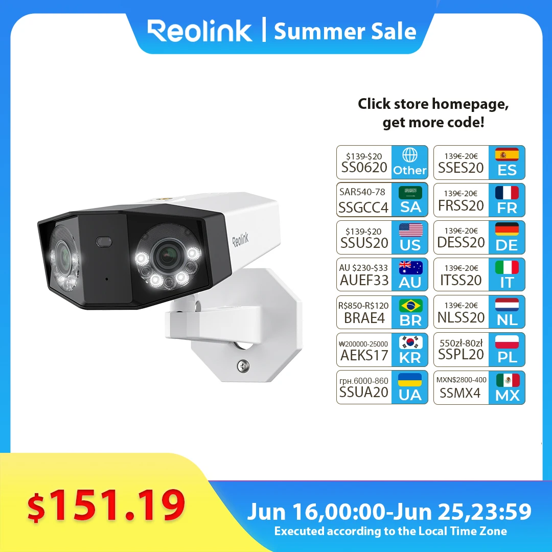 Reolink 4K UHD Dual-Lens Security Camera 16MP Duo Series PoE IP Camera 180° Panoramic View Home Video Surveillance Cameras
Reolink 4K UHD Dual-Lens Security Camera 16MP Duo Series PoE IP Camera 180° Panoramic View Home Video Surveillance Cameras