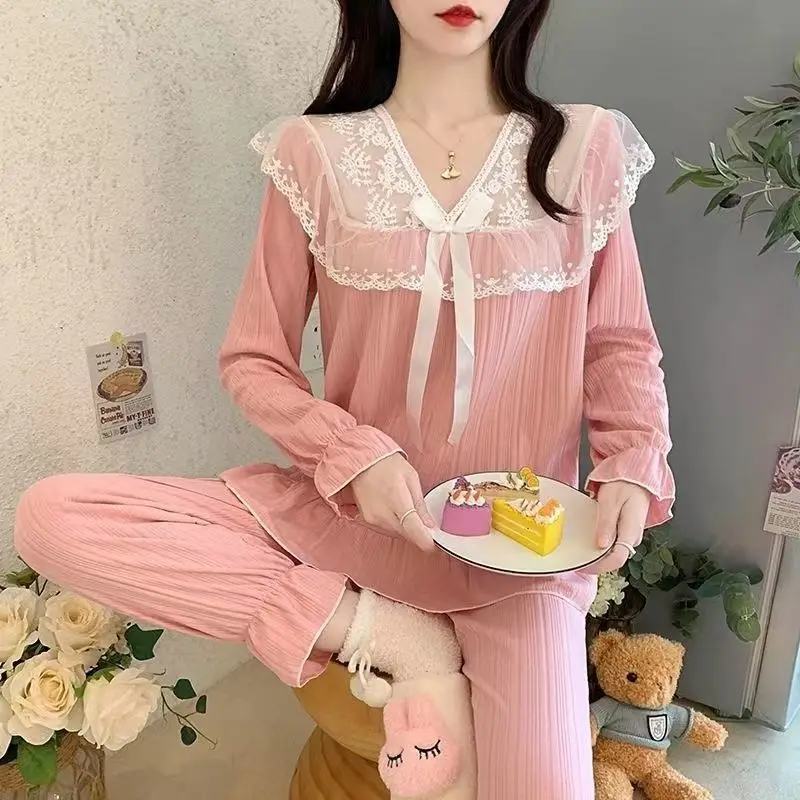 Pajama Sets Women Popular Elegant Fashion Hot Sale Korean Style Young Ladies Spring Breathable New Arrival Clothing Cosy Loose
Pajama Sets Women Popular Elegant Fashion Hot Sale Korean Style Young Ladies Spring Breathable New Arrival Clothing Cosy Loose