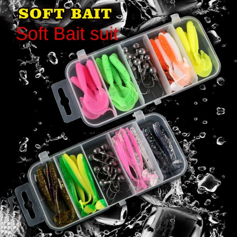 Tackle Box Soft Fishing Lures Kits Hooks Set Soft Bait Silicone Soft Lures Hooks Crank Hook Storage Box Artificial Bait Set
Tackle Box Soft Fishing Lures Kits Hooks Set Soft Bait Silicone Soft Lures Hooks Crank Hook Storage Box Artificial Bait Set